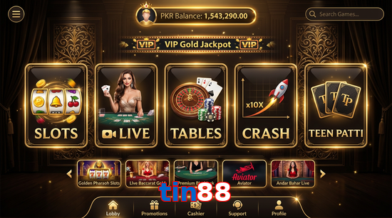 Main screen of Tin88 casino page for PK players