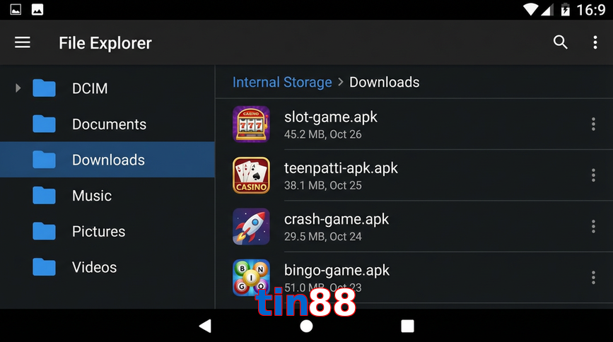 Main screen of Tin88 gameapk page for PK players